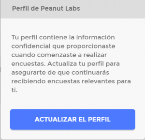 Actualizar Perfil peanut labs